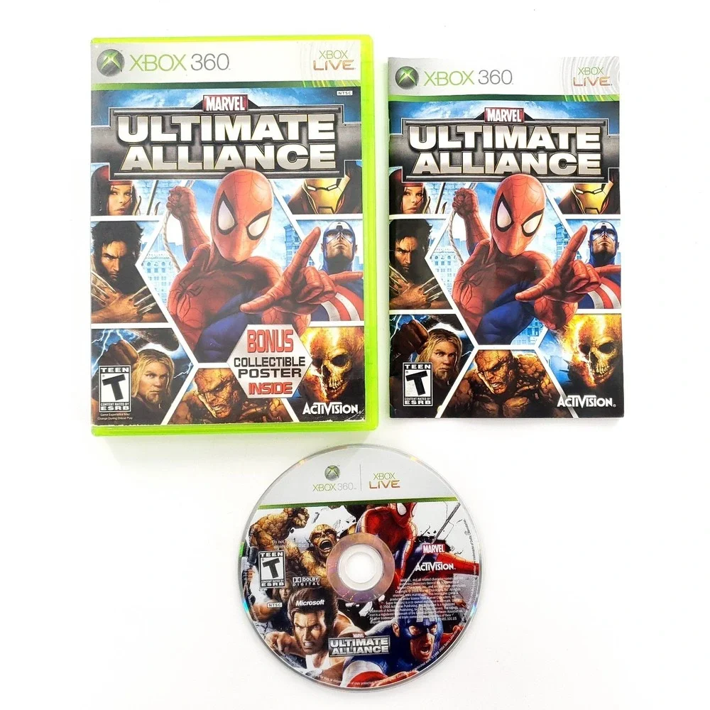 Marvel: Ultimate Alliance (Microsoft Xbox 360, 2006) Complete No Poster Tested